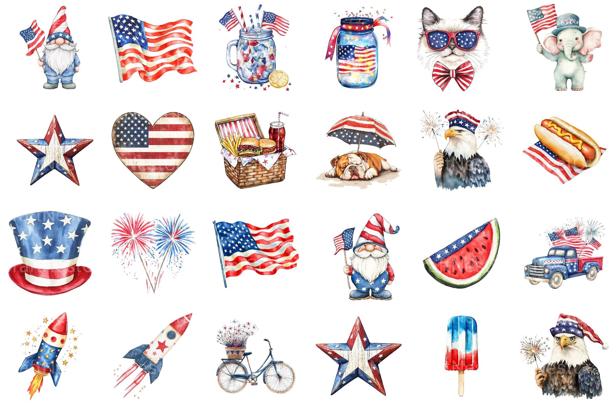4th of July Clipart - CraftNest - Digital Crafting and Art