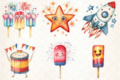 Whimsical 4th of July Clipart Bundle - CraftNest - Digital Crafting and Art