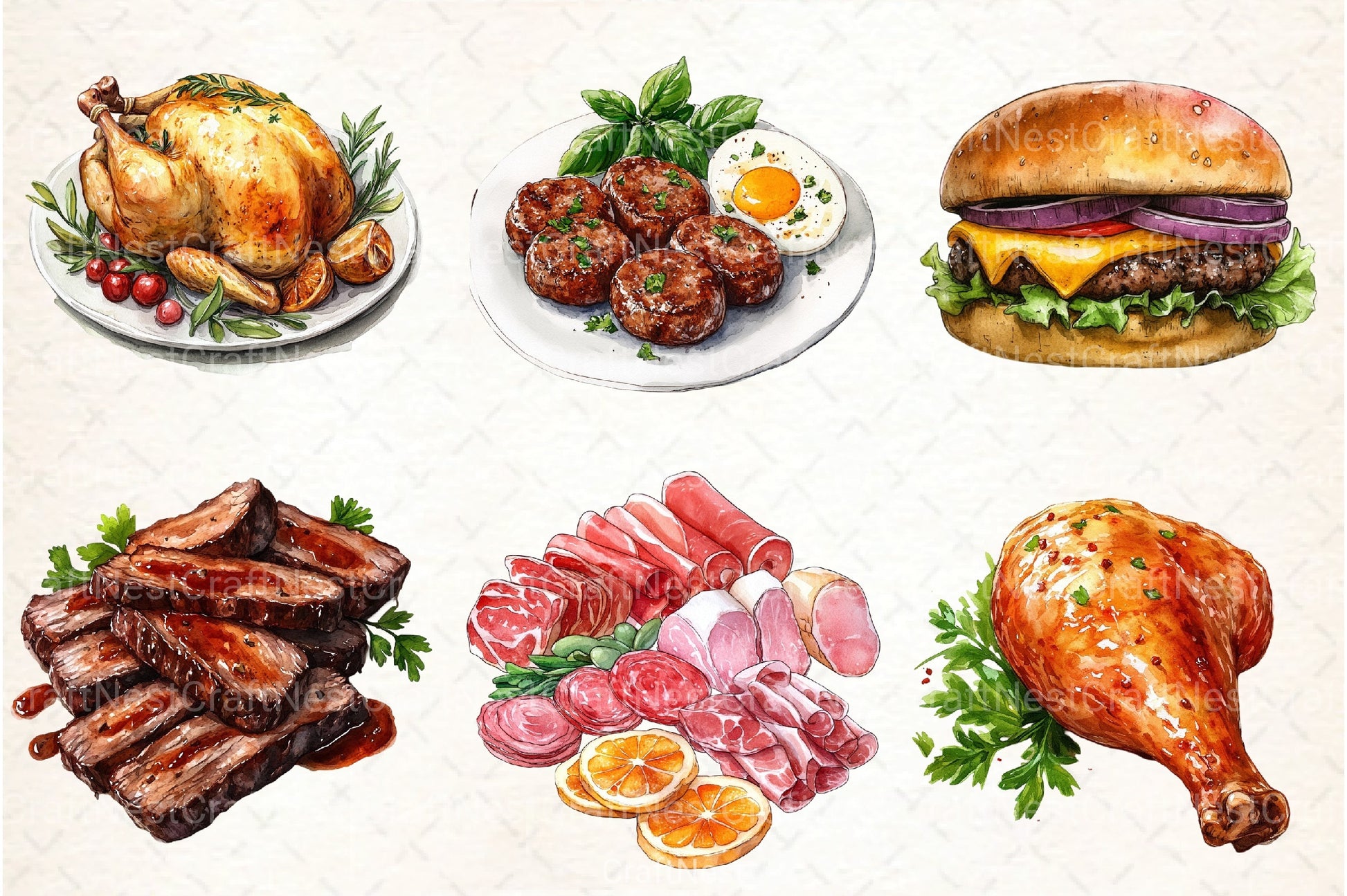 Meat Clipart Bundle - CraftNest - Digital Crafting and Art