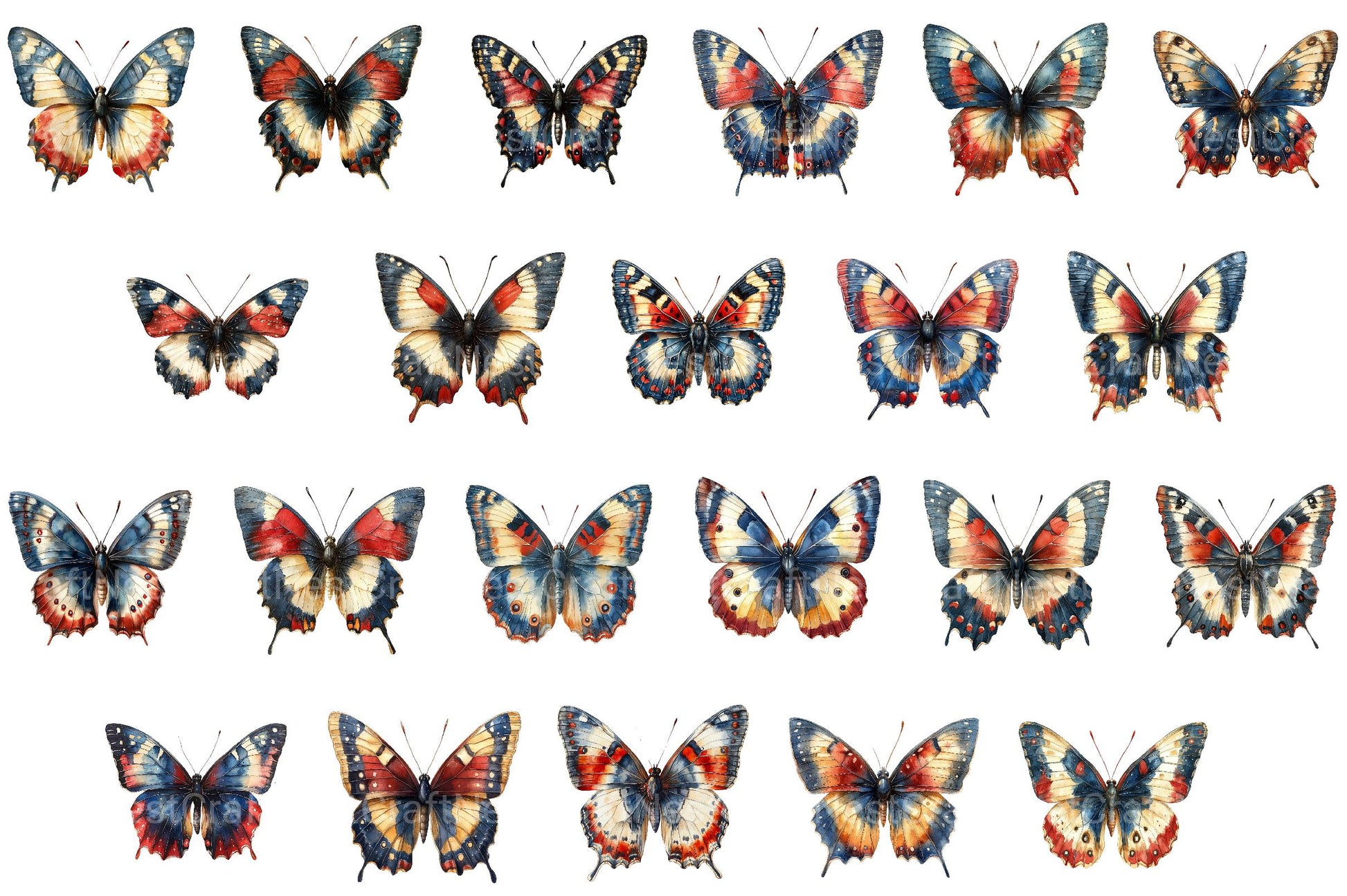 4th of July Butterfly Clipart - CraftNest - Digital Crafting and Art