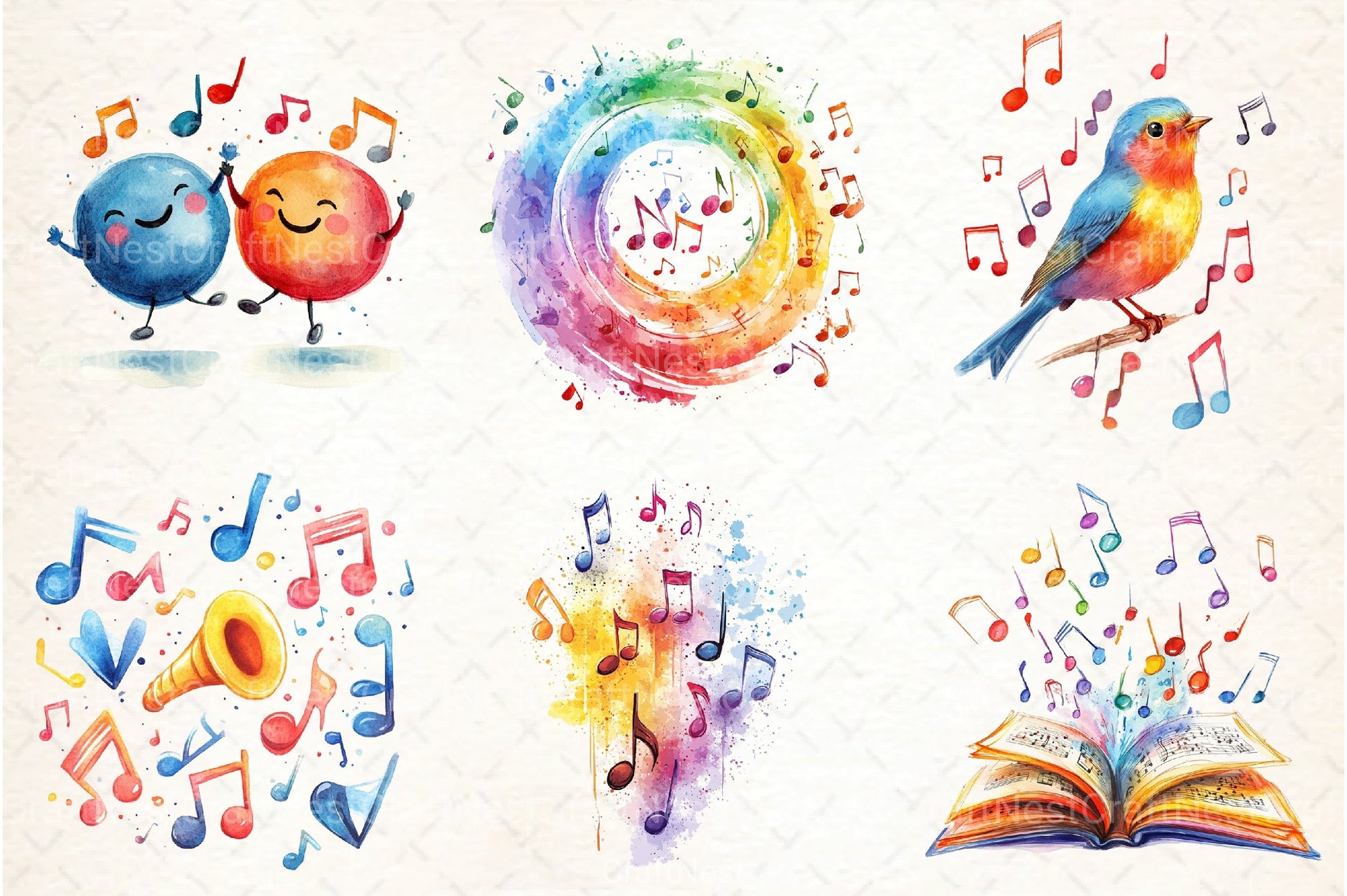 Musical Notes Clipart Bundle - CraftNest - Digital Crafting and Art