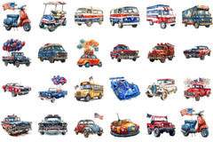 4th of July Car Clipart - CraftNest - Digital Crafting and Art