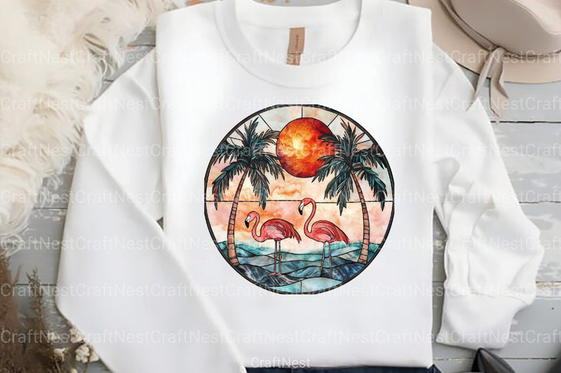 Round Stained Glass Summer Clipart Bundle 9 - CraftNest - Digital Crafting and Art