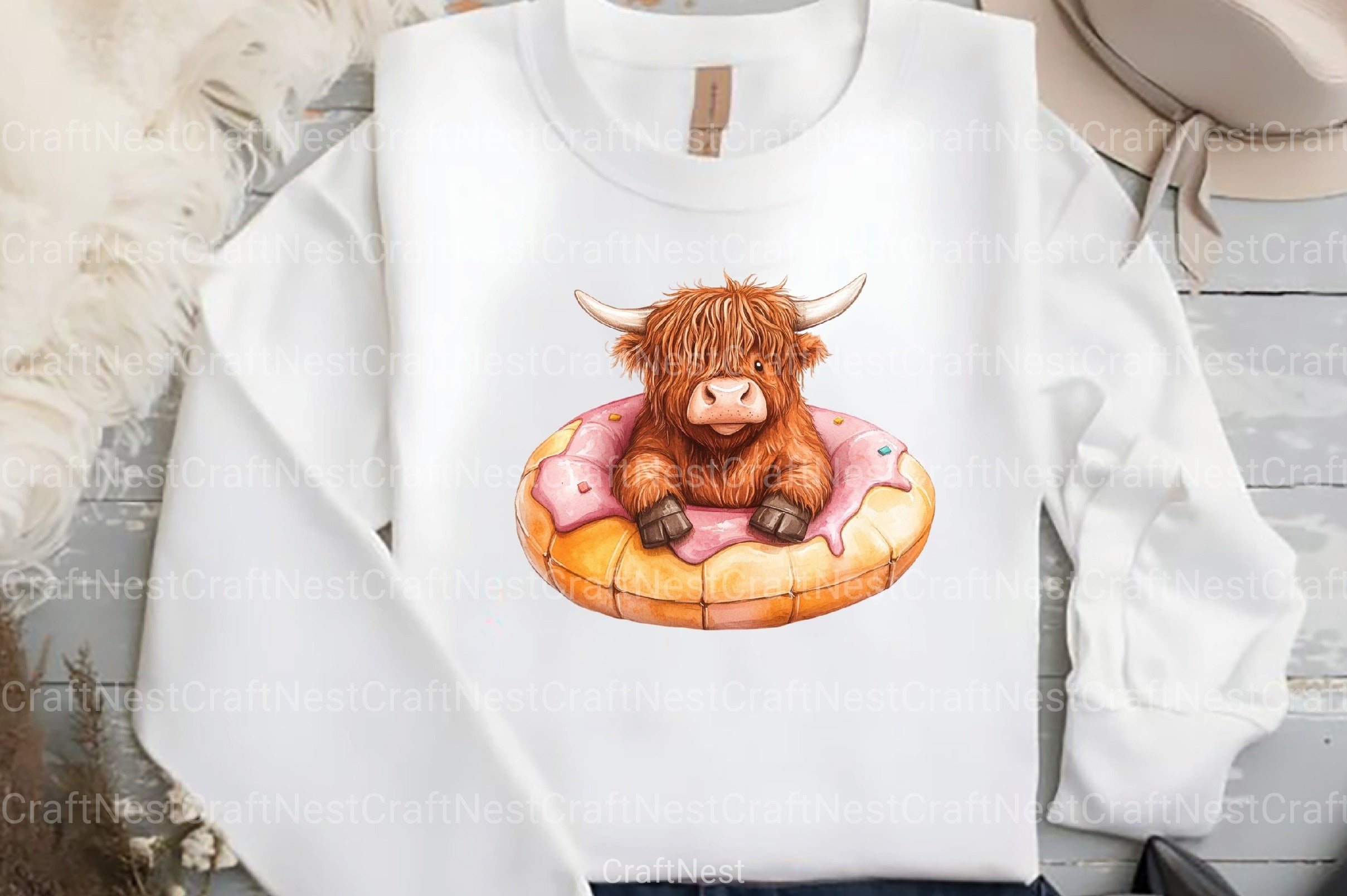 Summer Funny Cute Highland Cow Clipart Bundle - CraftNest - Digital Crafting and Art