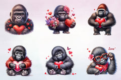 Valentine Gorilla Clipart Bundle - CraftNest - Digital Crafting and Art