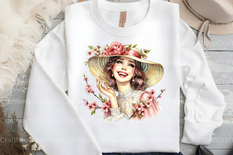 Spring Pin-Up Girl Clipart Bundle - CraftNest - Digital Crafting and Art