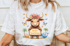 Summer Highland Cow Clipart Bundle 13 - CraftNest - Digital Crafting and Art