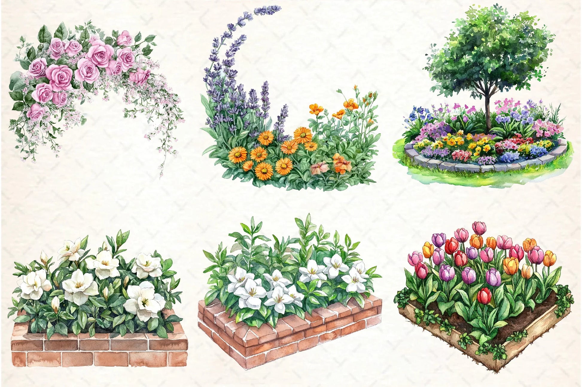 Garden Flower Bed Clipart Bundle - CraftNest - Digital Crafting and Art