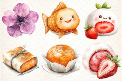 Japanese Dessert Clipart Bundle - CraftNest - Digital Crafting and Art