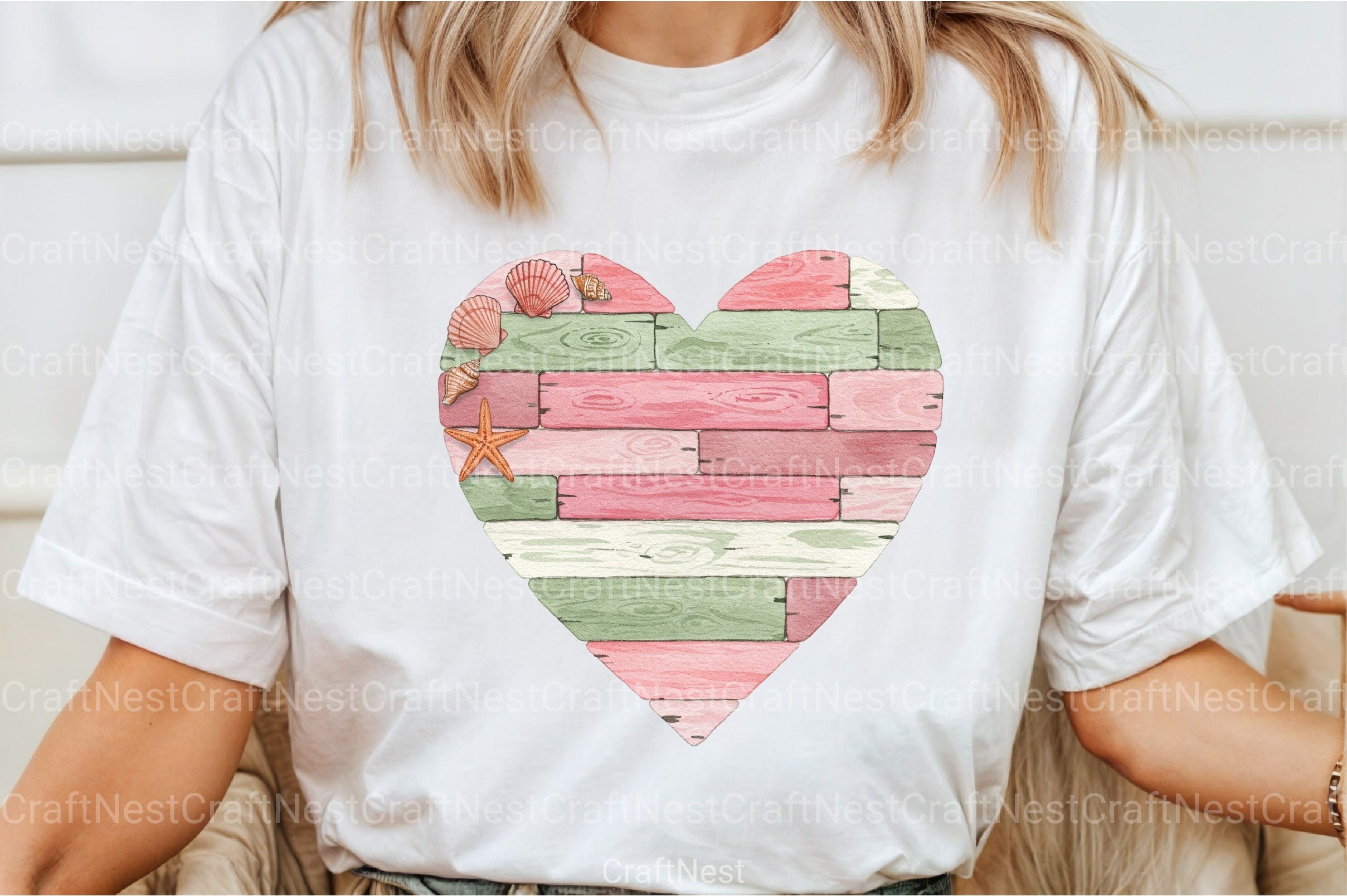 Summer Wooden Heart Clipart Bundle - CraftNest - Digital Crafting and Art