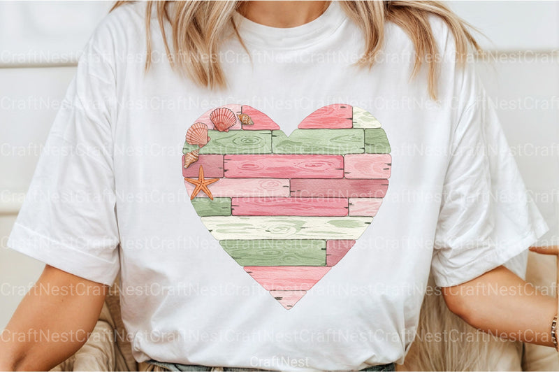 Summer Wooden Heart Clipart Bundle - CraftNest - Digital Crafting and Art