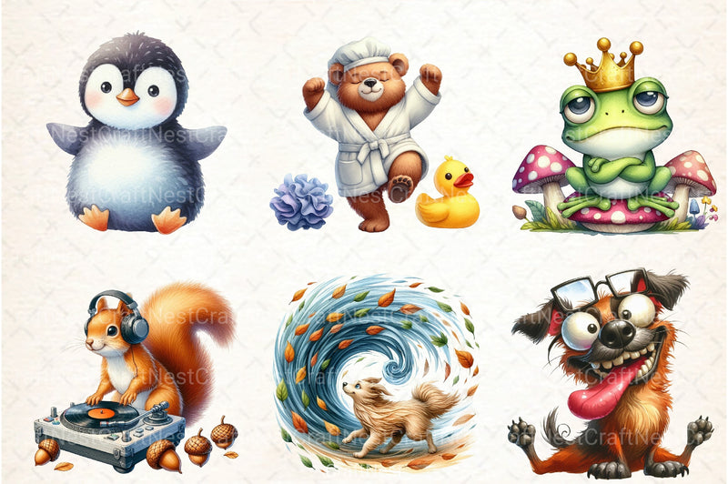 Funny Crazy Animals Clipart Bundle - CraftNest - Digital Crafting and Art