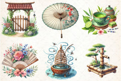 Japanese Summer Garden Clipart Bundle - CraftNest - Digital Crafting and Art