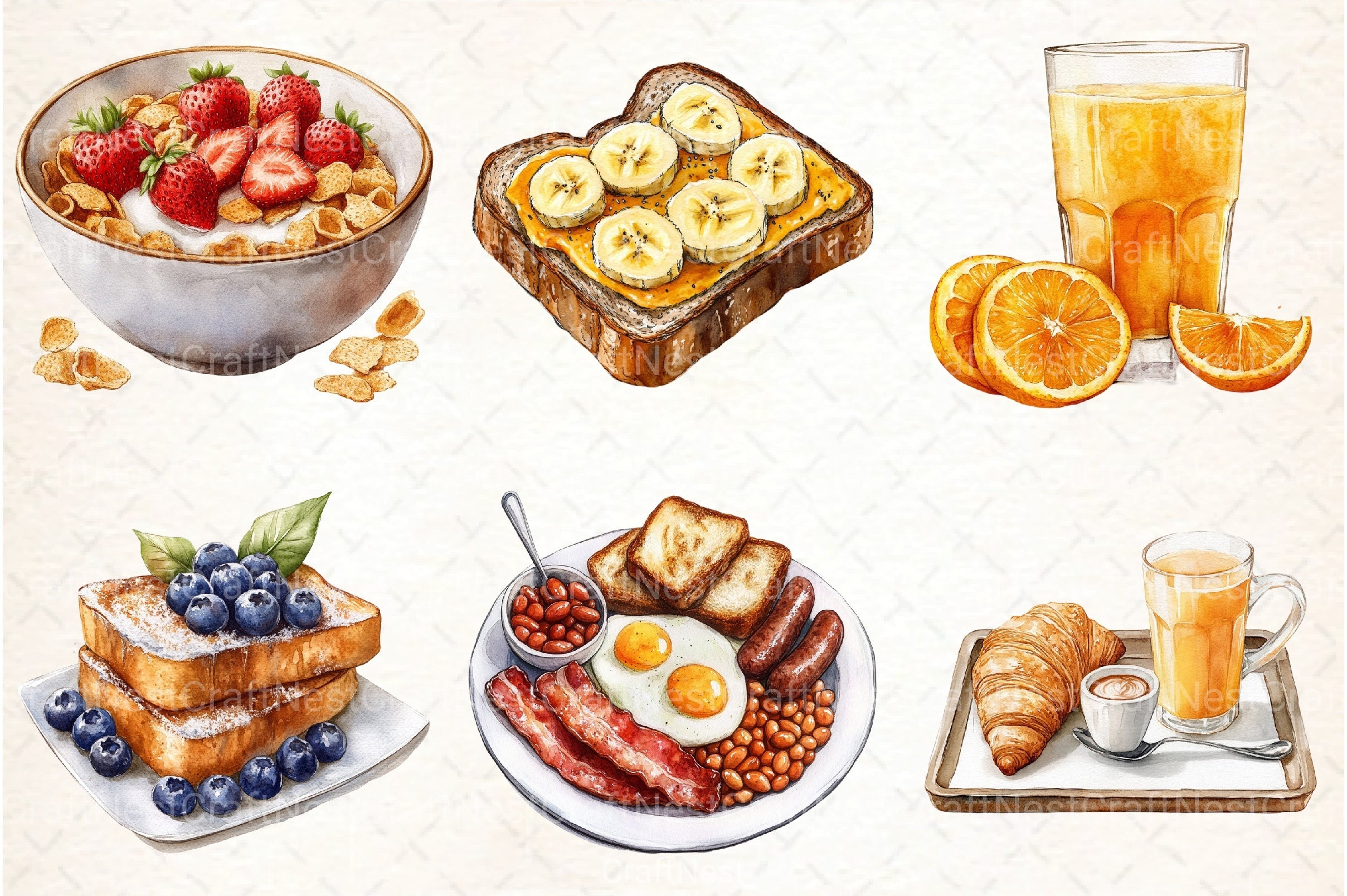 Breakfast Clipart Bundle - CraftNest - Digital Crafting and Art