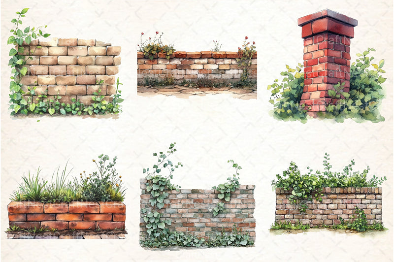 Brick Wall Clipart Bundle - CraftNest - Digital Crafting and Art