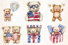 Teddy Bears 4th of July Clipart Bundle - CraftNest - Digital Crafting and Art