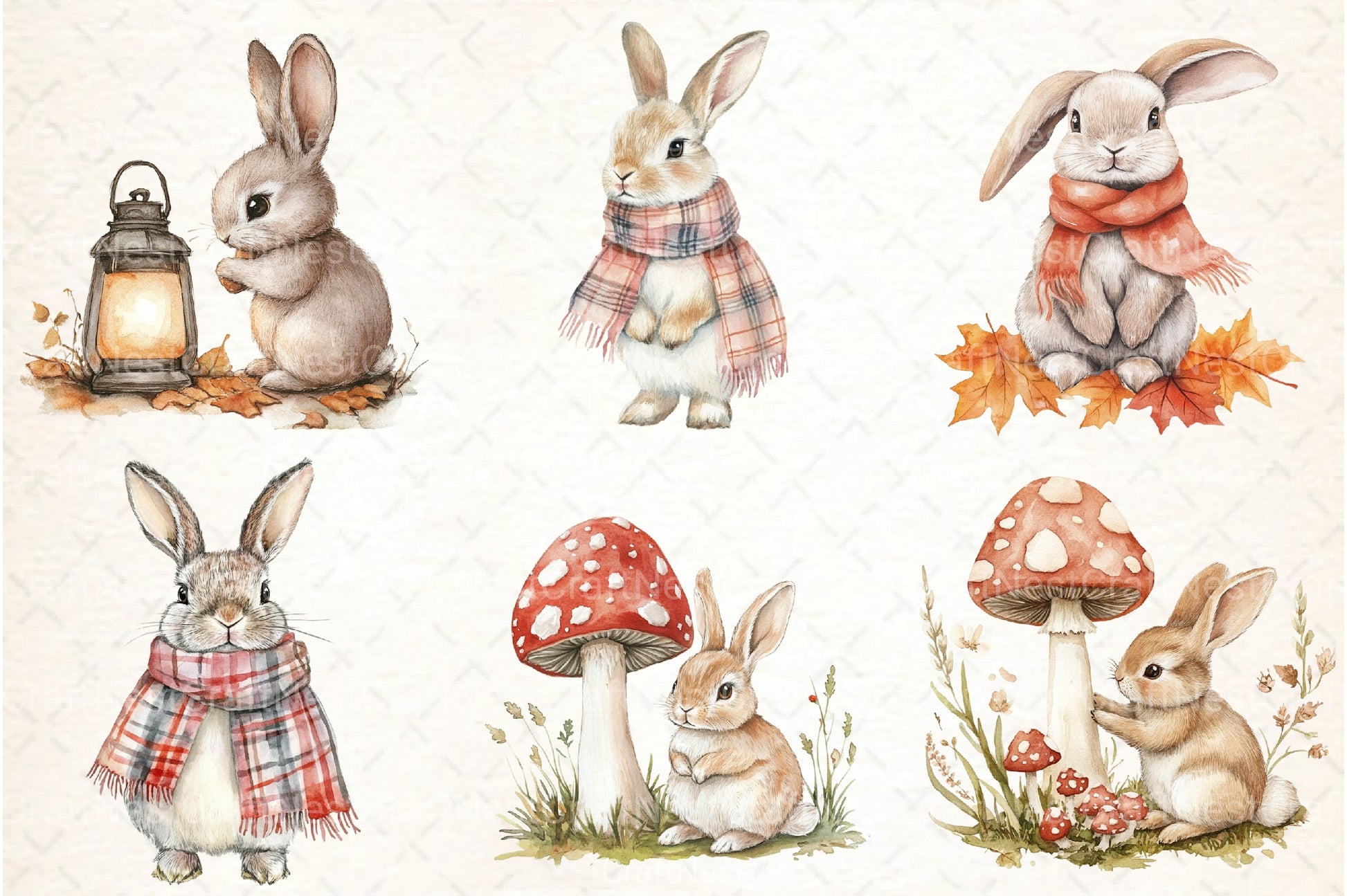 Cute Autumn Bunny Clipart Bundle 77 - CraftNest - Digital Crafting and Art
