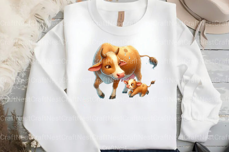 Cow Mother's Day Clipart Bundle - CraftNest - Digital Crafting and Art