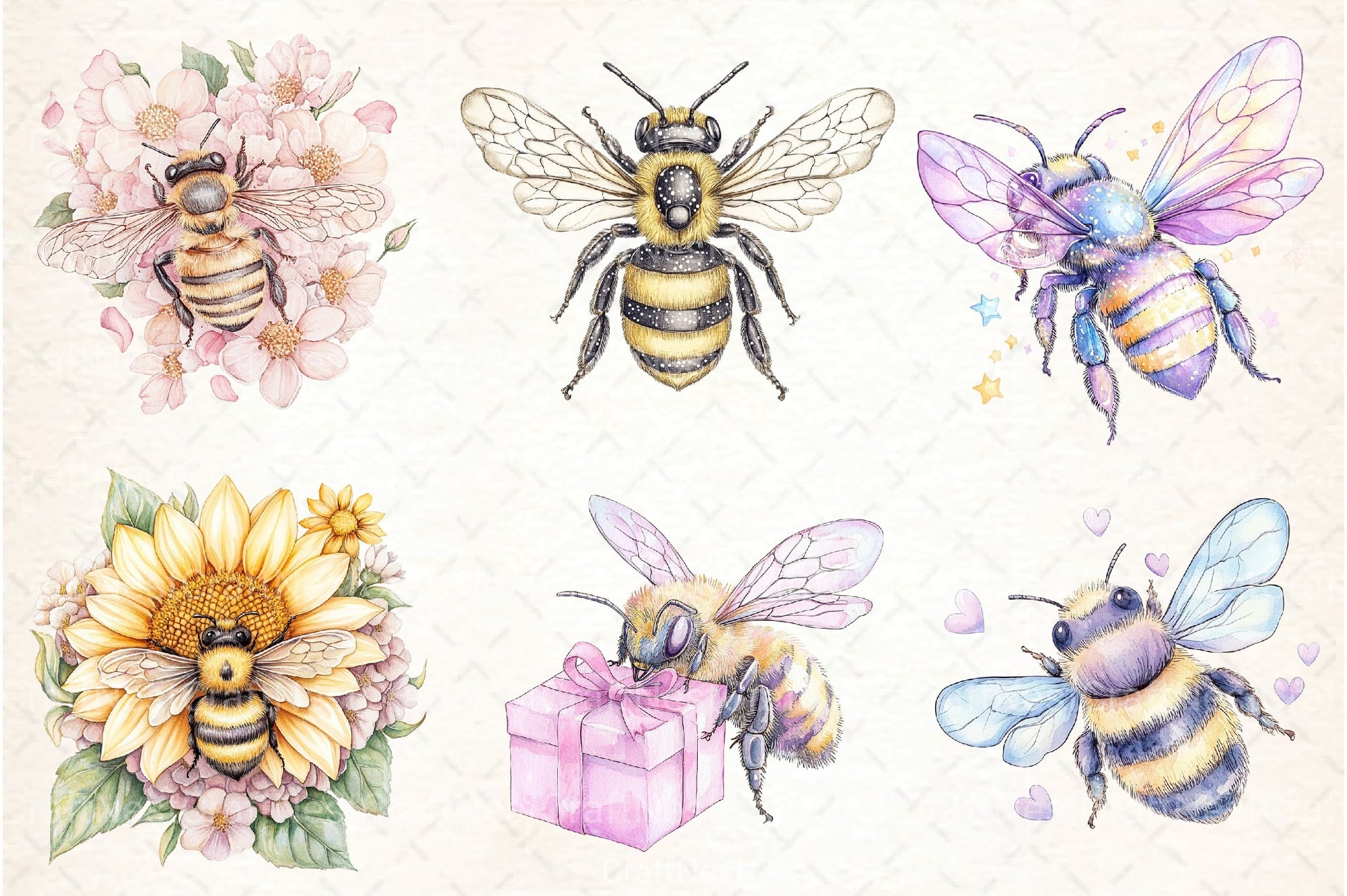 Bee Clipart Bundle Collection - CraftNest - Digital Crafting and Art