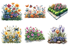 Garden Flower Bed Clipart Bundle - CraftNest - Digital Crafting and Art