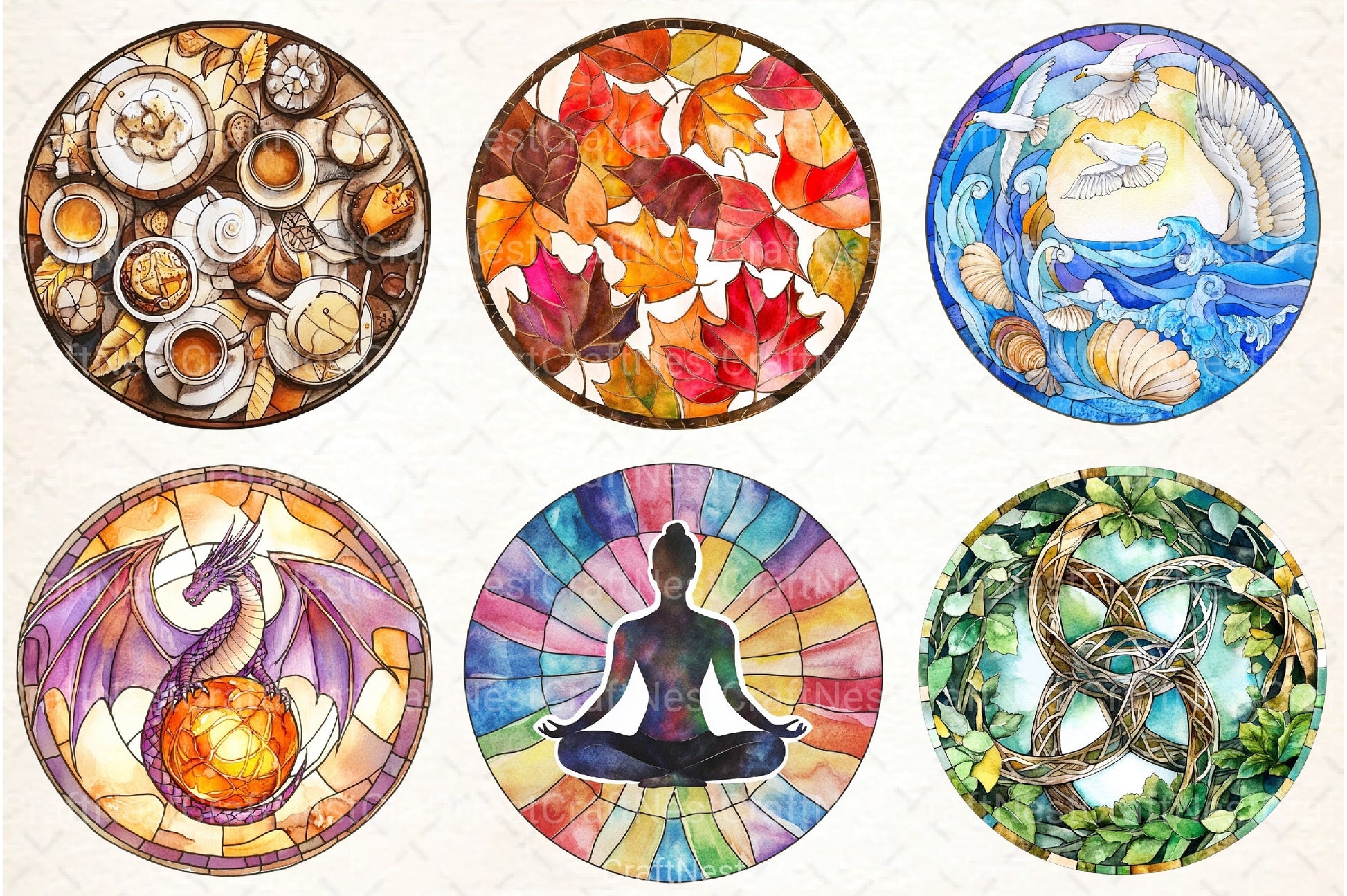 Stained Glass Clipart Bundle 222 - CraftNest - Digital Crafting and Art