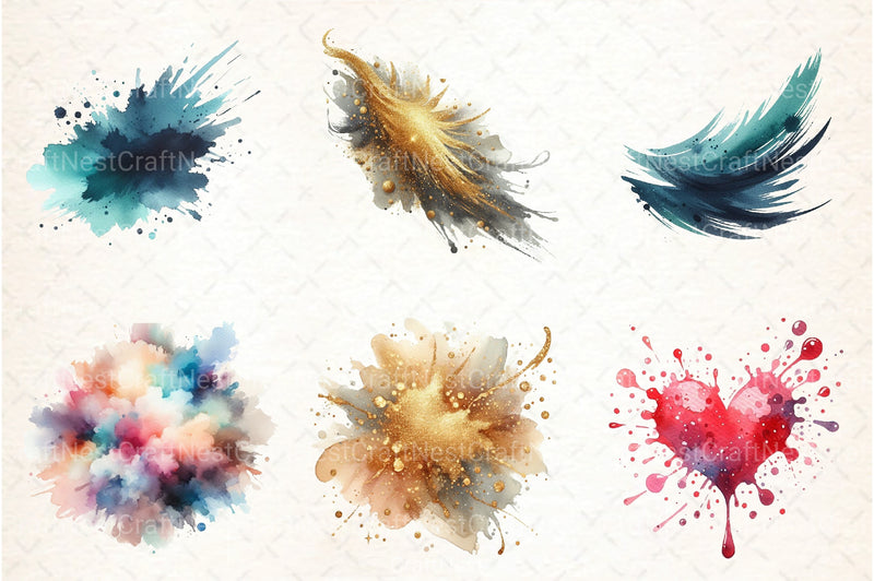 Paint Splatter Clipart Bundle - CraftNest - Digital Crafting and Art