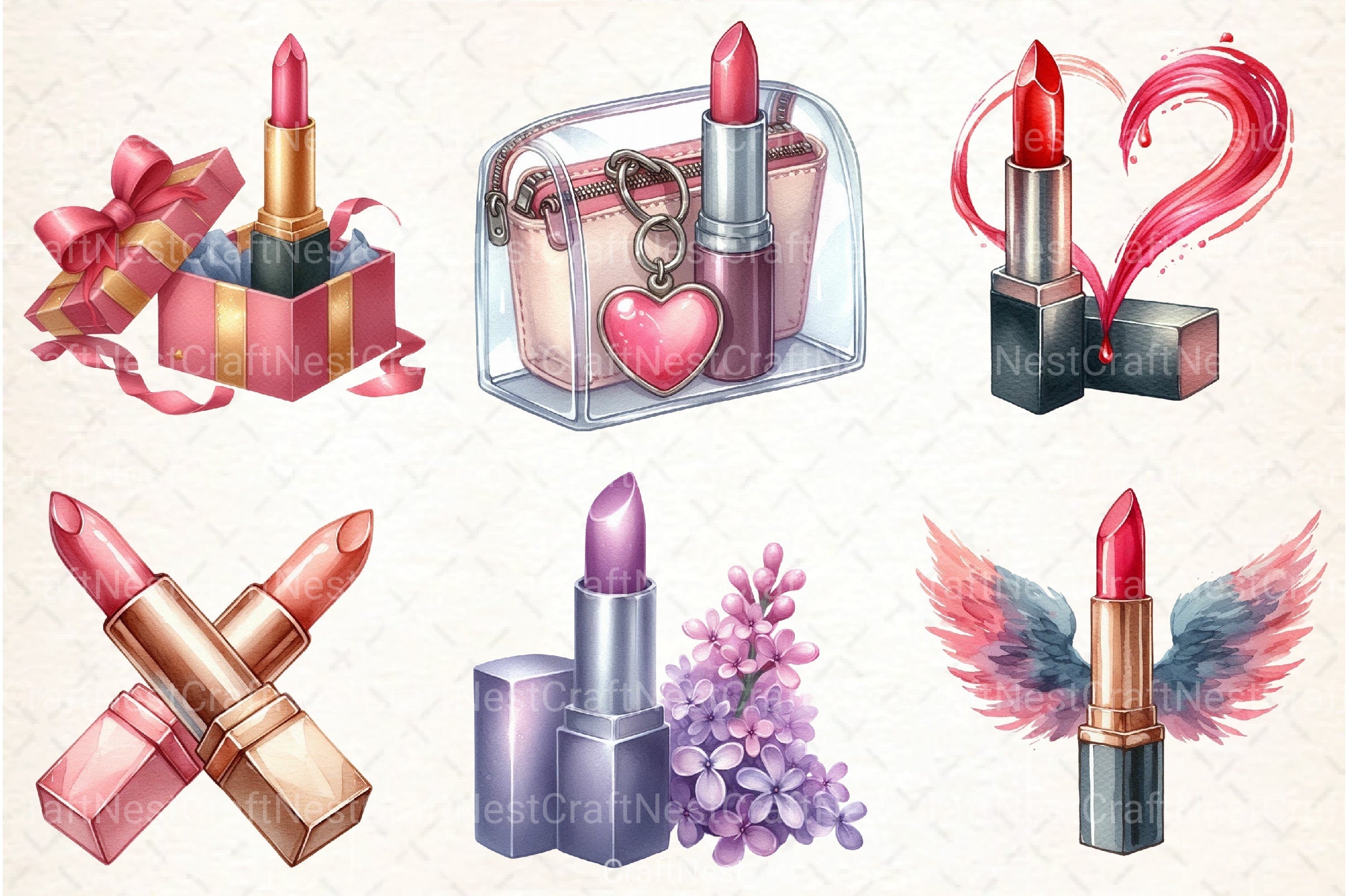 Lipstick Clipart Bundle - CraftNest - Digital Crafting and Art