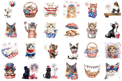 4th of July Cat Clipart - CraftNest - Digital Crafting and Art