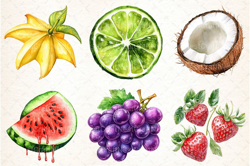 Summer Fruits Clipart Bundle 55 - CraftNest - Digital Crafting and Art
