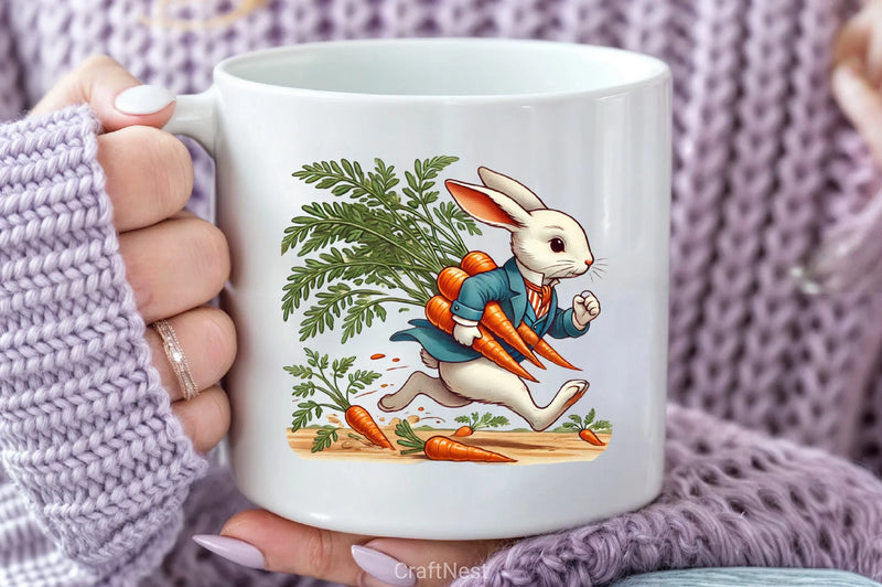 Easter Rabbit & Carrot Clipart Bundle 3 - CraftNest - Digital Crafting and Art