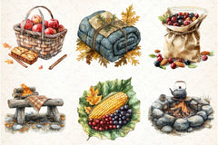 Autumn Camping Clipart Bundle - CraftNest - Digital Crafting and Art
