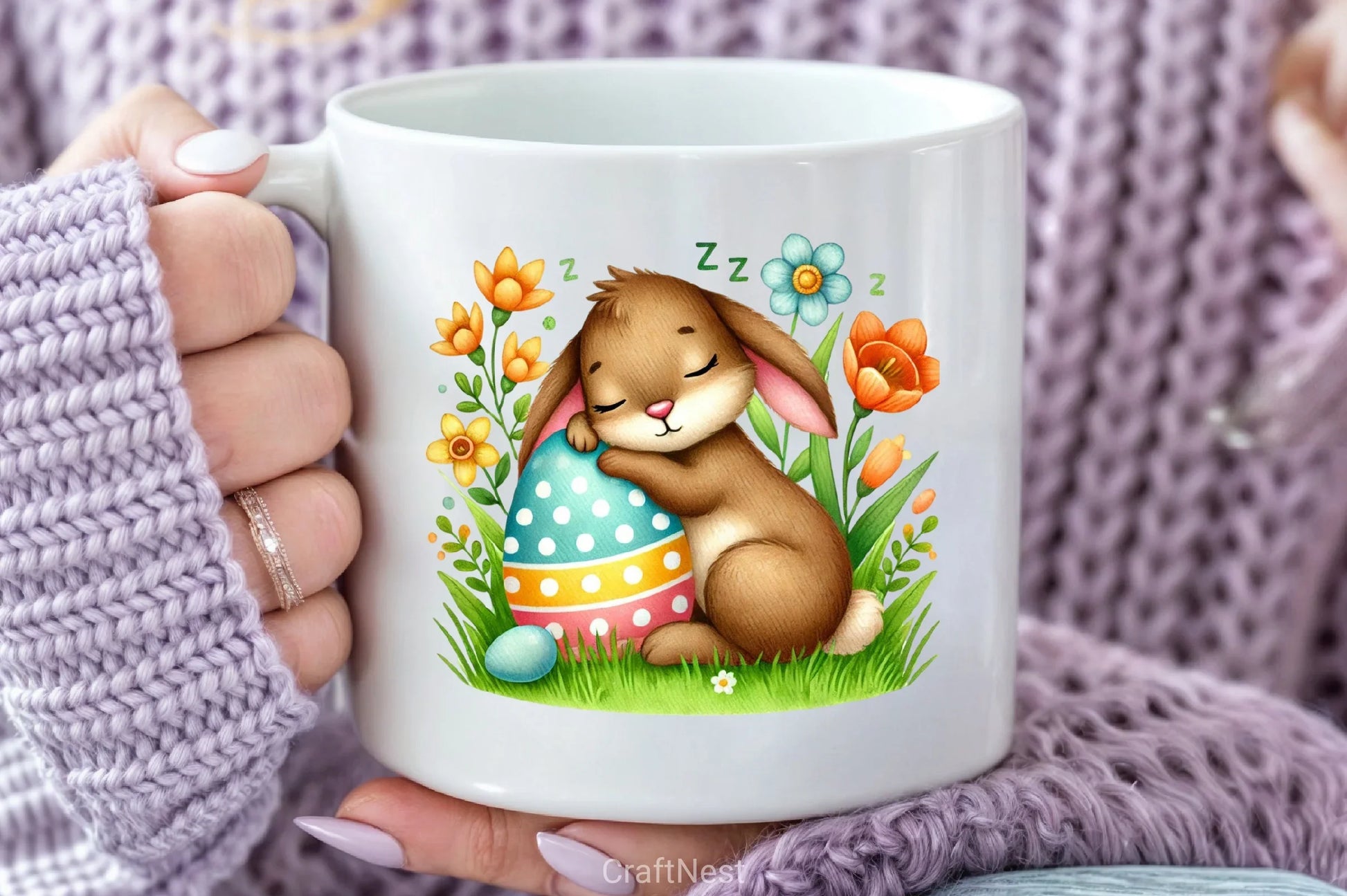 Easter Bunny Sleeping Clipart Bundle - CraftNest - Digital Crafting and Art