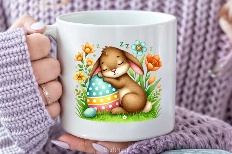 Easter Bunny Sleeping Clipart Bundle - CraftNest - Digital Crafting and Art