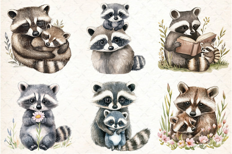 Raccoon & Kit Clipart Bundle 1 - CraftNest - Digital Crafting and Art