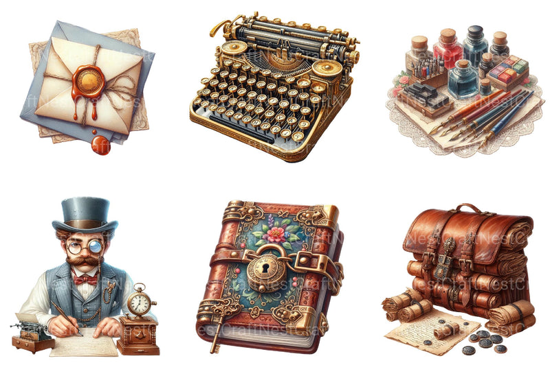 Antique Writer Clipart - CraftNest - Digital Crafting and Art