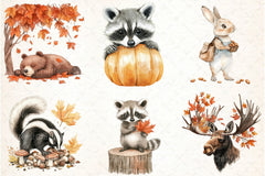 Autumn Forest Animal Clipart Bundle 2 - CraftNest - Digital Crafting and Art