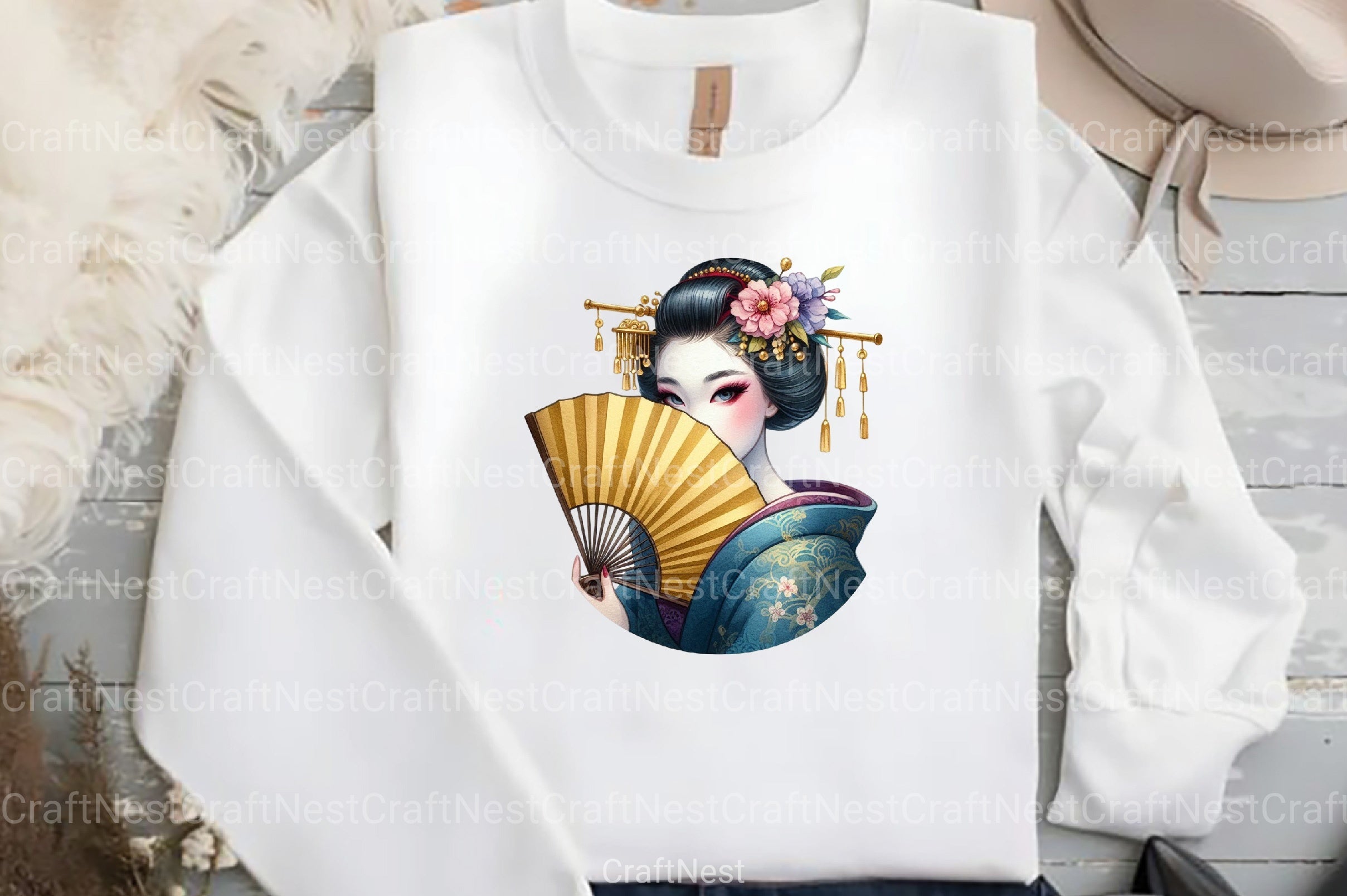 Japanese Geisha Clipart Bundle - CraftNest - Digital Crafting and Art