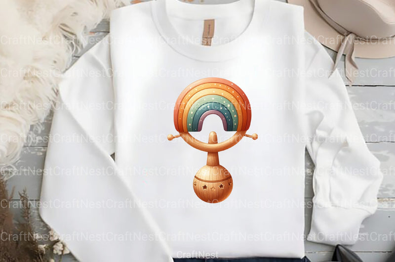 Baby Rainbow Boho Art Clipart Bundle - CraftNest - Digital Crafting and Art