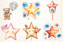 Cute Star 4th of July Clipart Bundle - CraftNest - Digital Crafting and Art