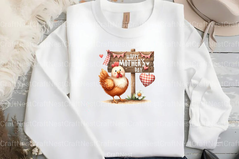 Pink Gingham Hen Mother's Day Clipart Bundle - CraftNest - Digital Crafting and Art