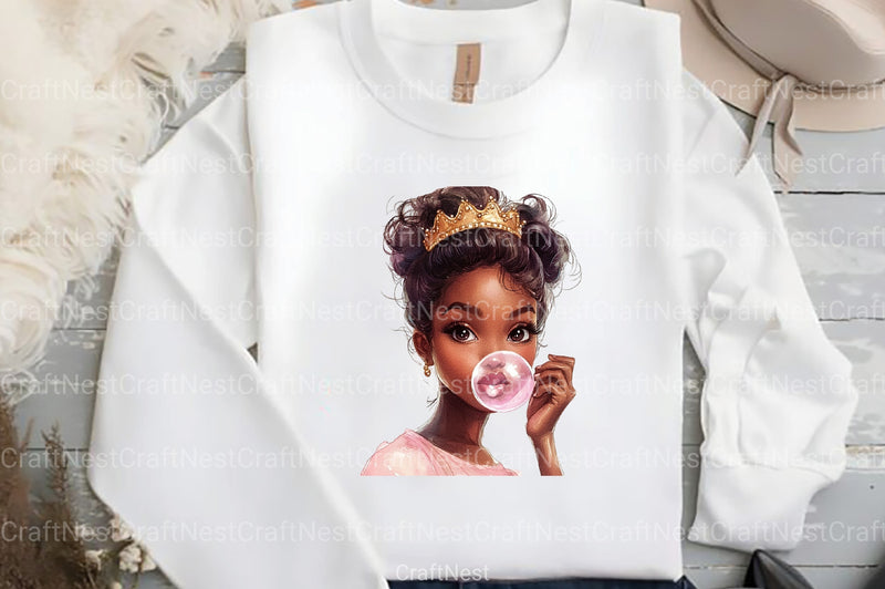 Quirky African American Girl Crown Clipart Bundle - CraftNest - Digital Crafting and Art