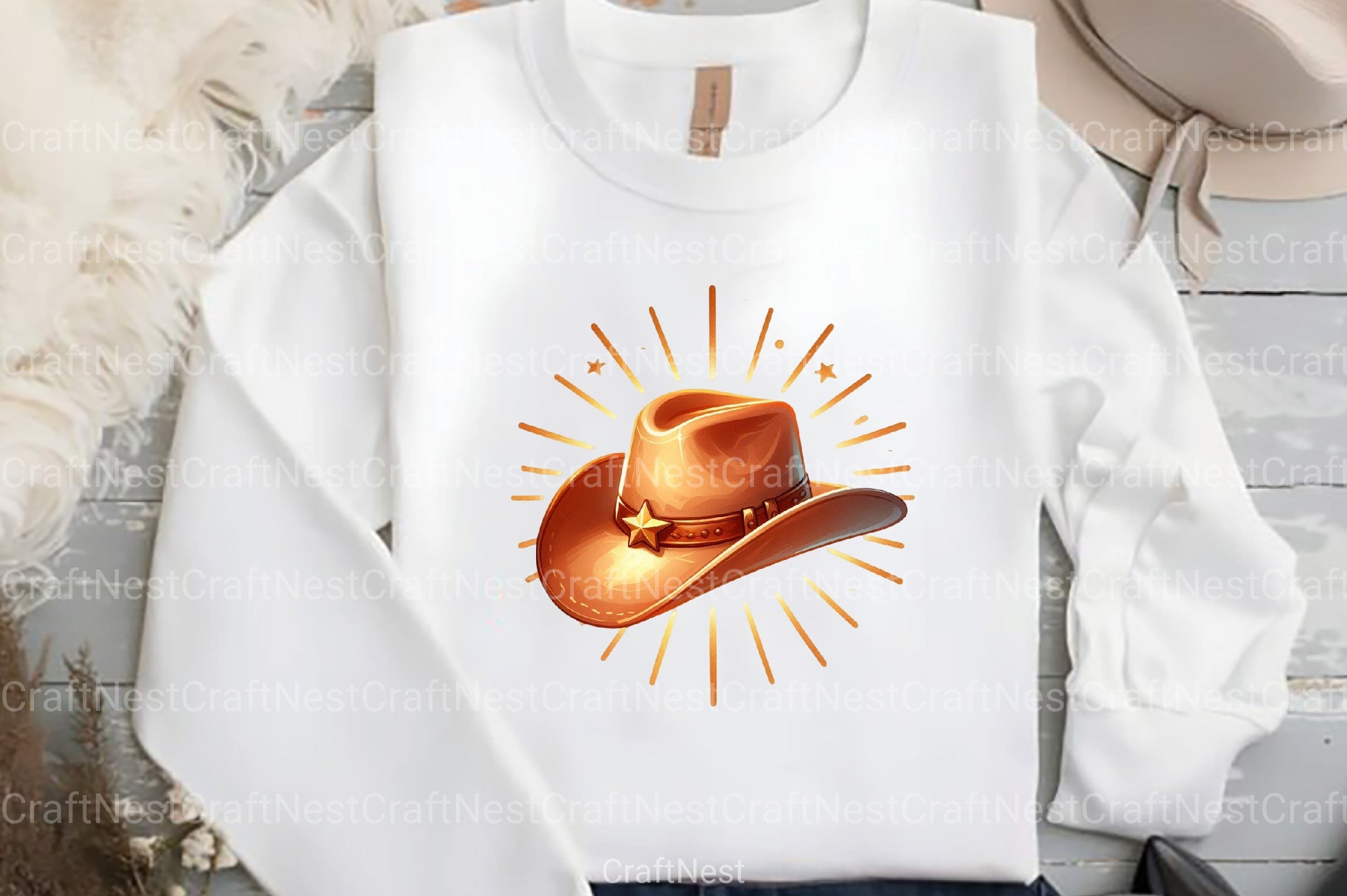 Cowboy Hat Boho Clipart Bundle - CraftNest - Digital Crafting and Art