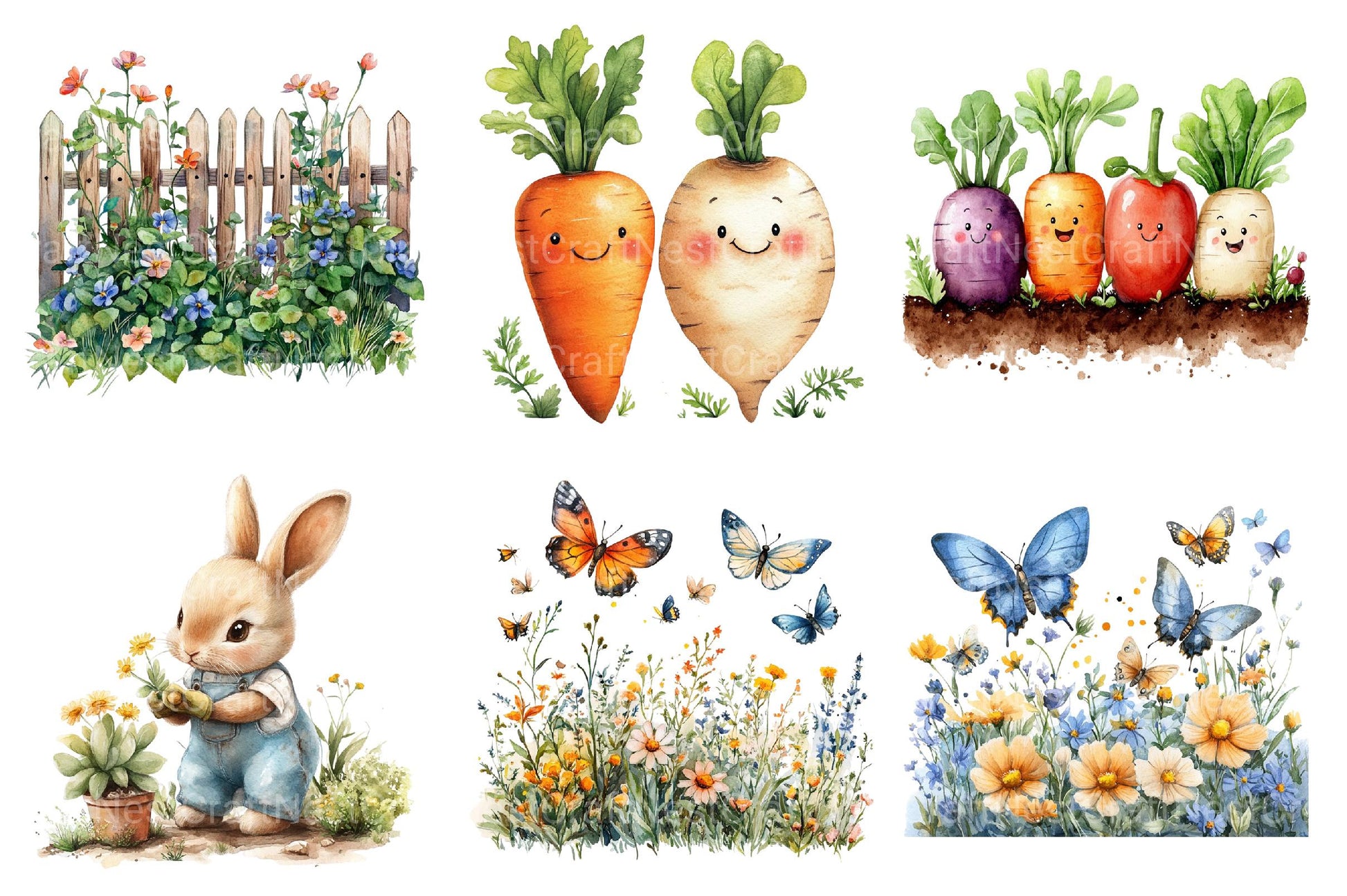 Cute Summer Gardening Clipart - CraftNest - Digital Crafting and Art
