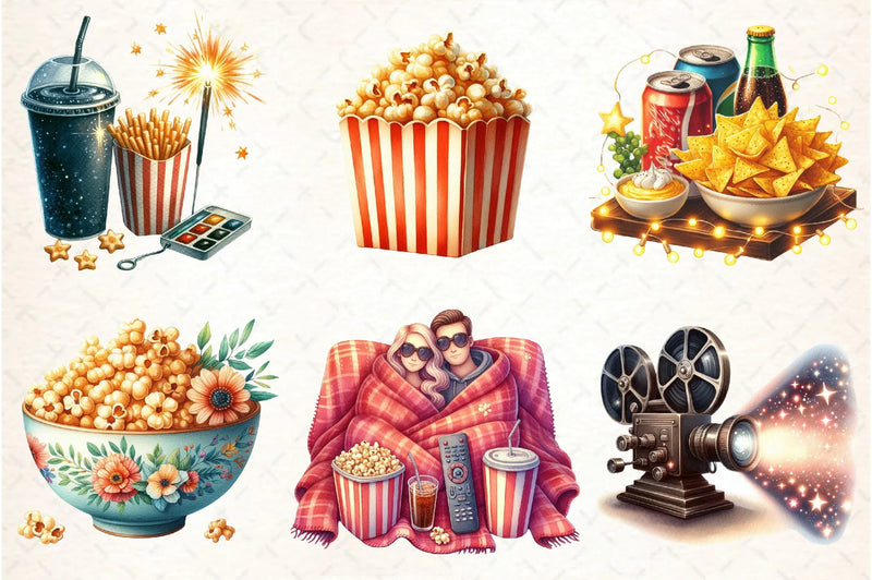 Summer Movie Night Clipart Bundle - CraftNest - Digital Crafting and Art