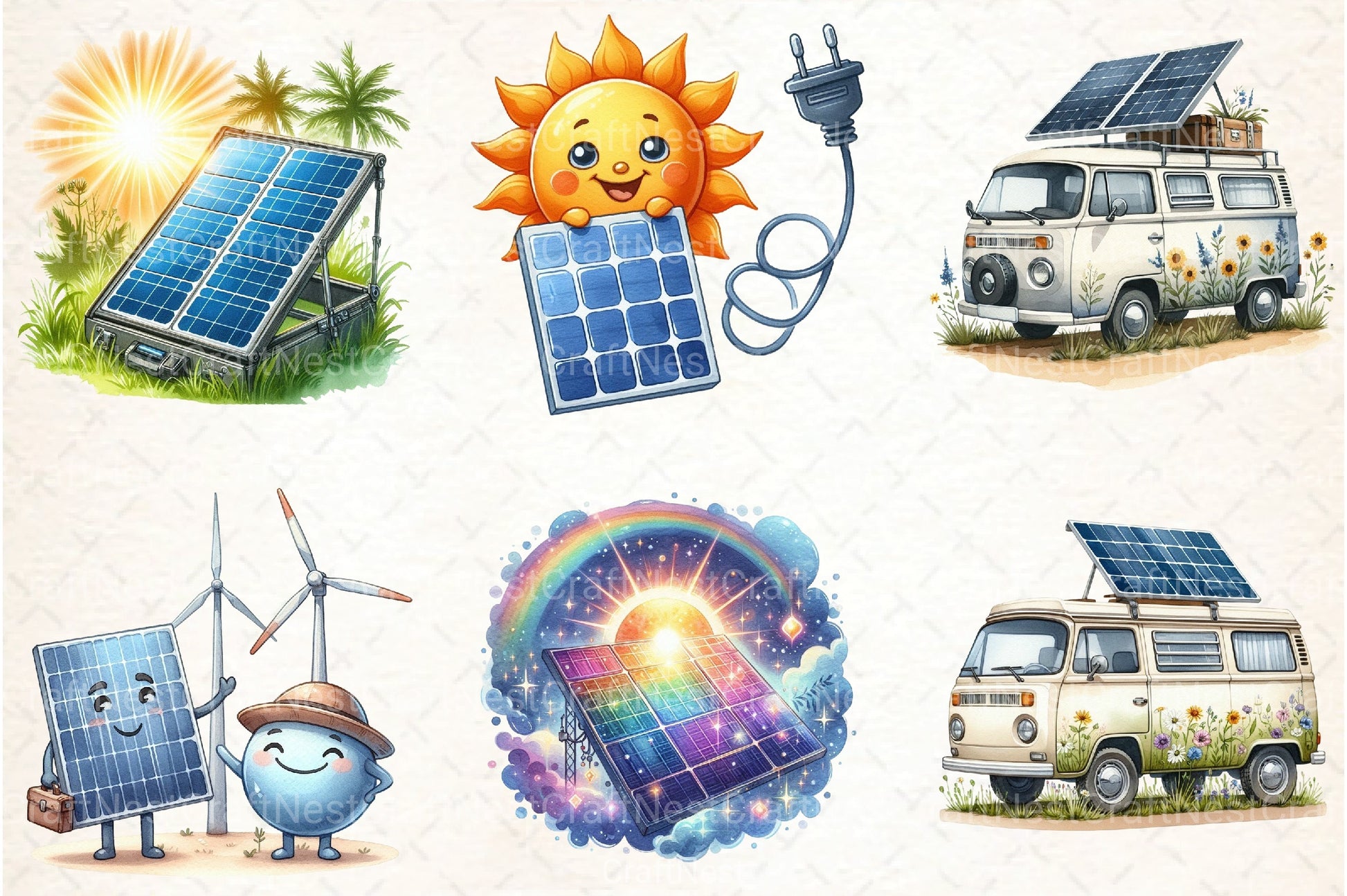 Solar Panel Clipart Bundle - CraftNest - Digital Crafting and Art
