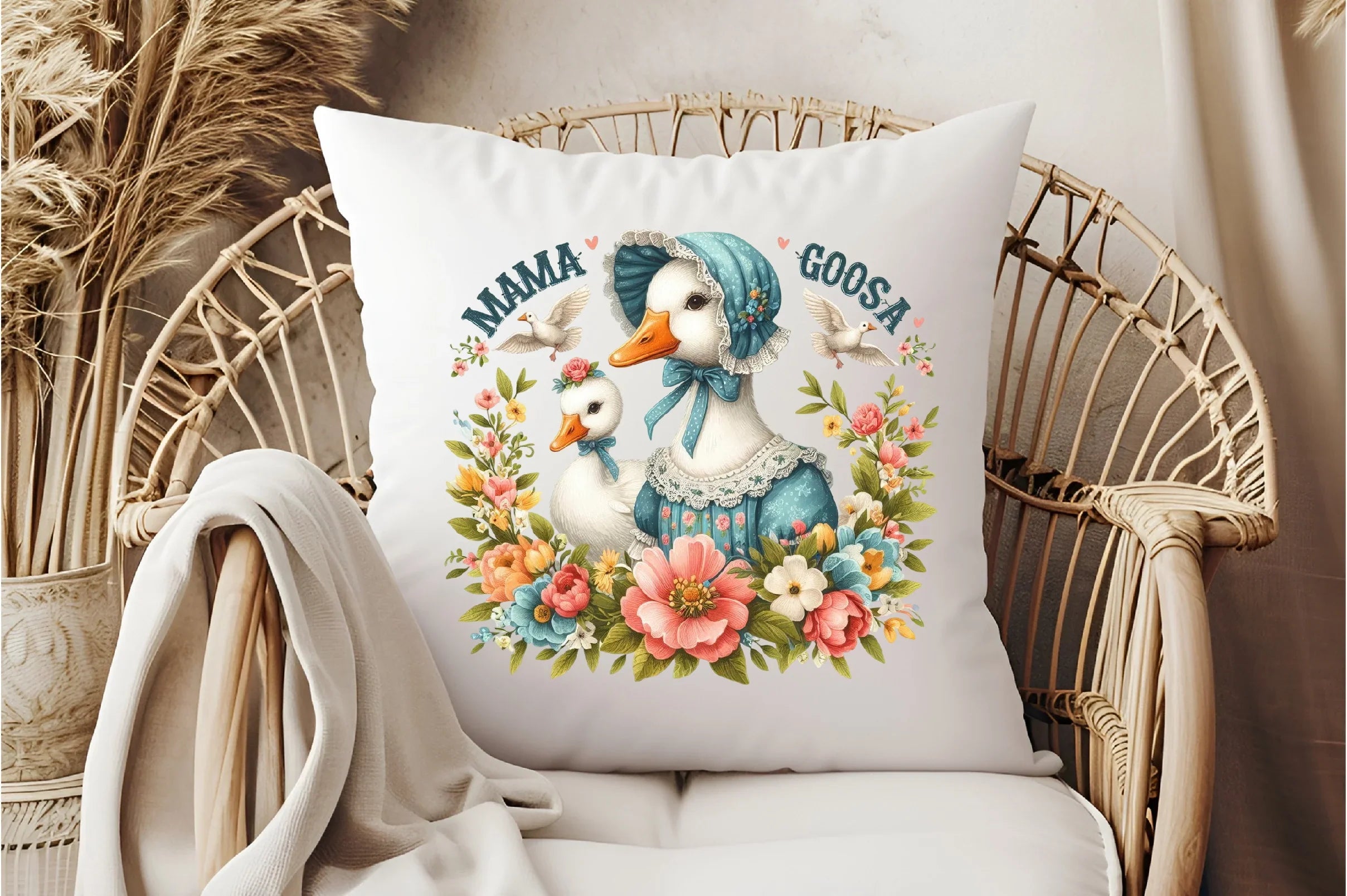 Cute Mother's Day Mama Goose Flowers Clipart Bundle - CraftNest - Digital Crafting and Art