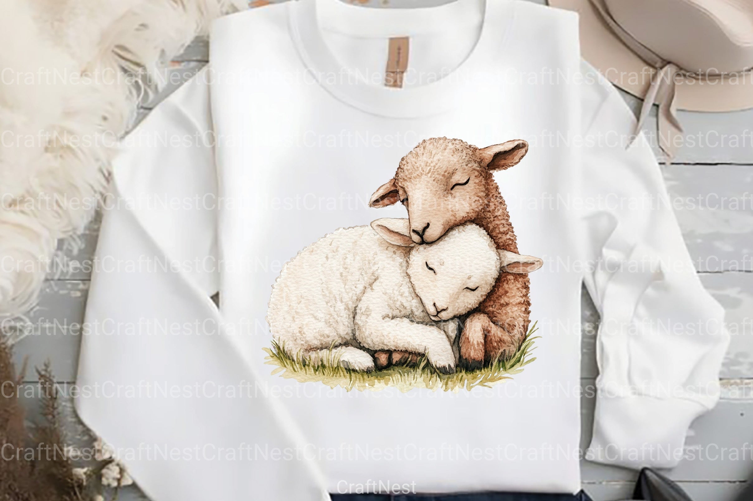 Lamb & Ewe Love Clipart Bundle - CraftNest - Digital Crafting and Art