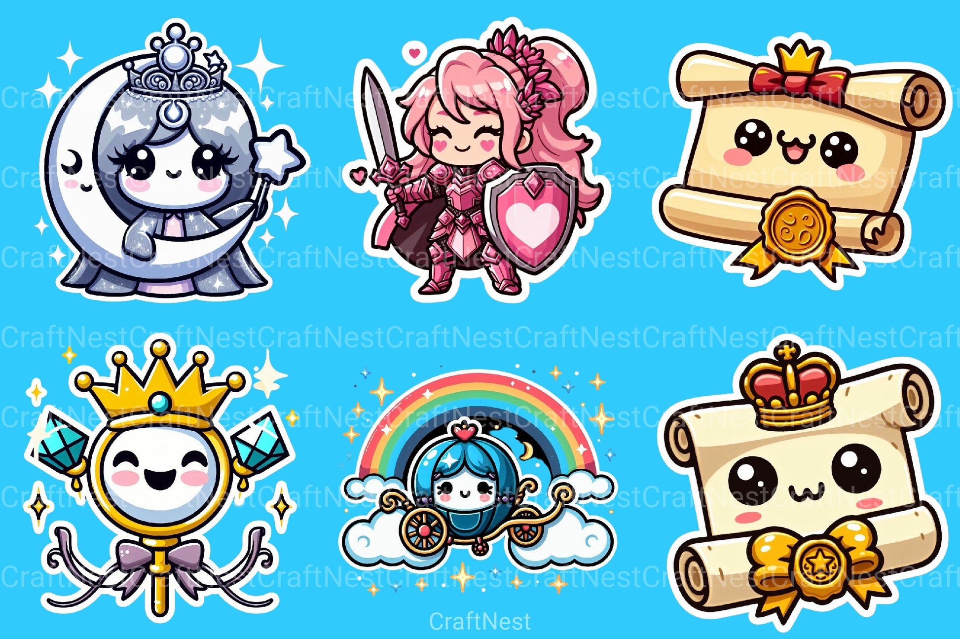 Princess Sticker Clipart Bundle - CraftNest - Digital Crafting and Art