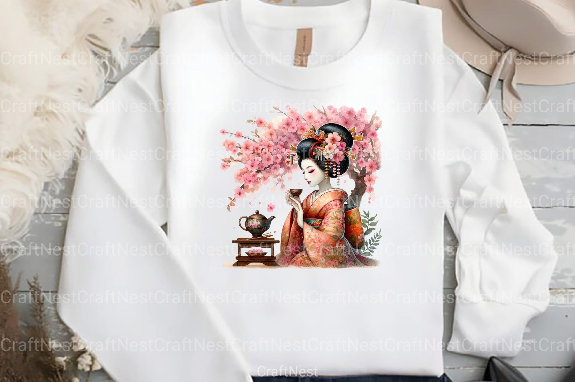 Japanese Geisha Asian Beauty Clipart Bundle - CraftNest - Digital Crafting and Art