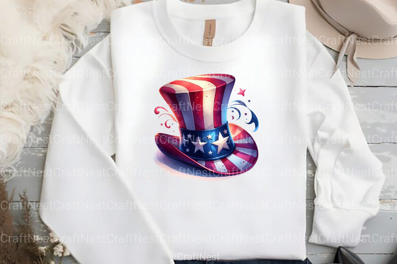 4th of July USA Patriotic Hat Clipart Bundle - CraftNest - Digital Crafting and Art